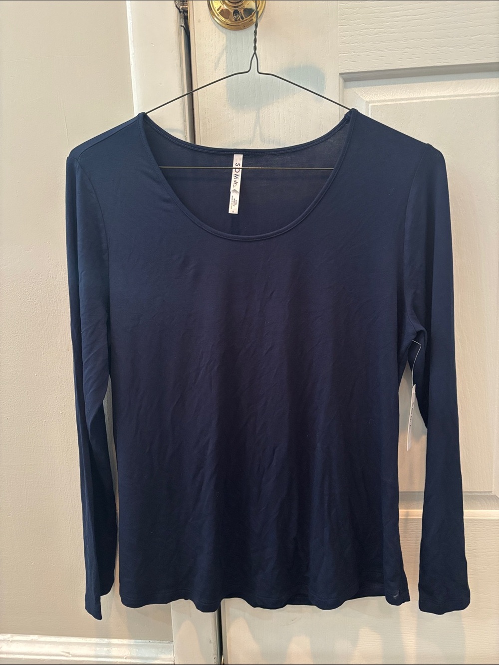 NWT Soma Navy Scoop Neck Long Sleeve Shirt